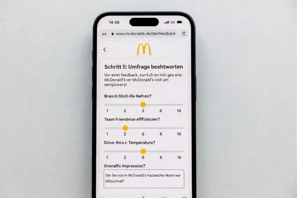 McDonald’s Feedback Gutschein einlösen – www.mcdonaldsdeinfeedback.de Survey starten, Code vom Kassenbon eingeben und gratis Getränk abholen